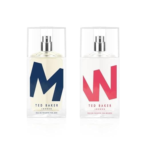 Image of Ted Baker M & W Duo Fragrance Set Men’s and Women’s Eau de Toilette, Fresh Citrus, Spicy & Fruity Floral, Long-Lasting 75ml Each, Designer Perfume Set for Couples 2 x 2.5 fl oz