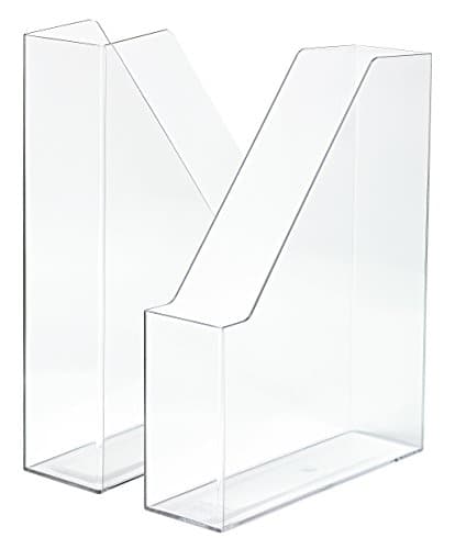 Image of HAN i-Line 16501-23 Magazine File Pack of 2 Elegant Modern High-End Magazine File for Notebooks, Magazines and Folders up to A4/C4 Format Transparent Crystal Clear