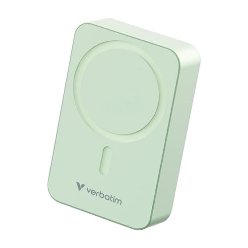 Image of Verbatim Charge 'n' Go Essentials Power Bank MagSafe 20000mAh 15W Magnetic PD 20W Fast Charge with LED Indicator for iPhone 16/15/14/13/12 Pro/Pro Max, Includes USB-C to USB-C Cable, Green