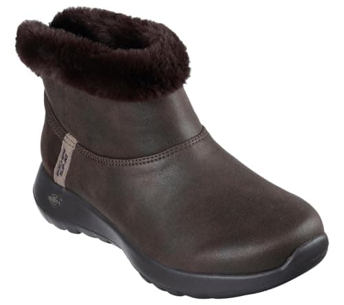 Image of Skechers Women's On-The-Go Joy Cozy Dream Boots, Chocolate Textile, 5 UK