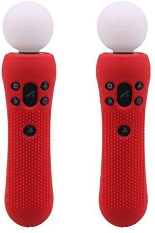 Image of Replacement 1Pair Anti-Slip Silicone Cover Rubber Protective Skin Case Cover for PS4 VR Move PS Move Motion Controller