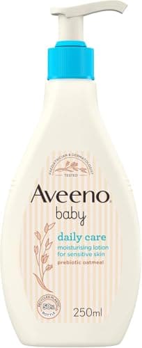 Image of Aveeno Baby Daily Care Moisturising Lotion (1 x 250ml), Fast-Absorbing Face and Body Baby Lotion with Prebiotic Colloidal Oatmeal, Protects & Moisturises Skin For 24 Hours, For Sensitive Skin