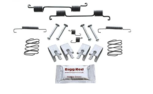 Image of Bigg Red - Parking Hand Brake Shoe Fitting Kit - Fits Rear Brake Discs Drum dia 210mm, Shoe width 30mm - Compatible with Selected Models