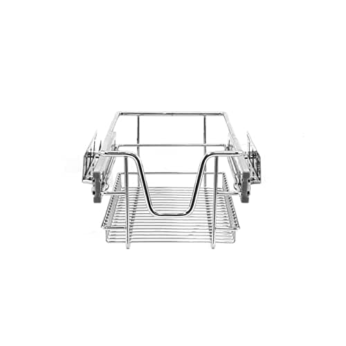 Image of KuKoo 2 x Kitchen Pull Out Soft Close Baskets, 300mm Wide Cabinet, Slide Out Wire Storage Drawers