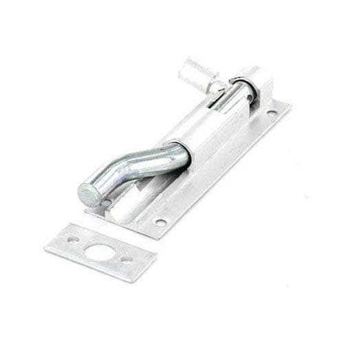 Image of 2 X Aluminium Necked Door Bolt 1" Wide - 100mm - Silver