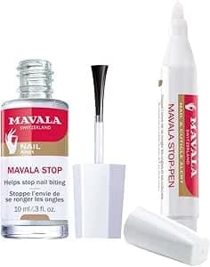 Image of Mavala Stop & Mavala Stop Pen – Set of 2 Anti-Nail Solutions – Classic Format & Practical Pen – Helps Stop Habit in Adults & Children