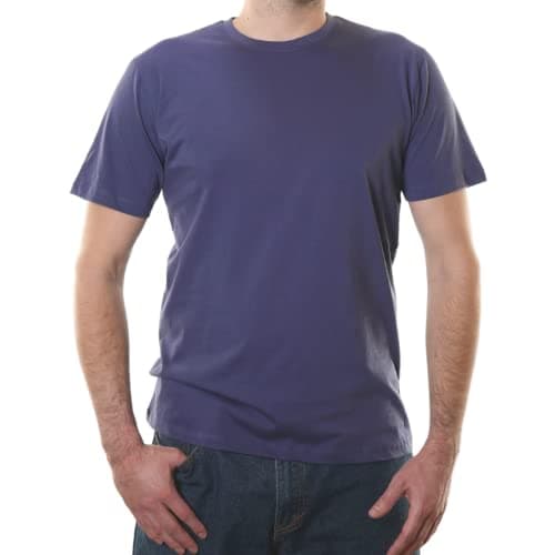 Image of Organic Signatures Men's Short-Sleeve Crewneck Cotton T-Shirt - Blue - Medium