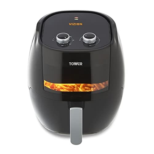 Image of Tower T17071 Vortx Vizion Manual Air Fryer with Rapid Air Circulation, 7L, 1800W, Black