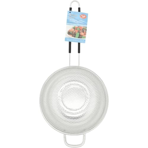 Image of Tala 20.5cm Stainless Steel Strainer with Soft Grip Handle, Ideal for use as Colander or Sieve. Perfect for draining and rinsing Fruits and Vegetables, Pasta Rice, Pulses, Beans