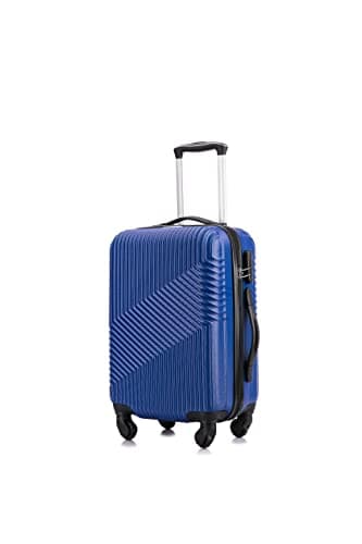 Image of Flymax 55x35x20 4 Wheel Super Lightweight Cabin Luggage Suitcase Hand Carry on Flight Travel Bags Approved On Board Fits Flybe Easyjet Ryanair Jet 2 BA Navy
