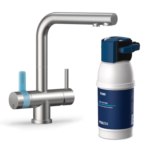Image of BRITA mypure P1 3-Way tap - Rectangle Includes 1x BRITA P1000 Cartridge for Reduction of Chlorine, limescale and impurities