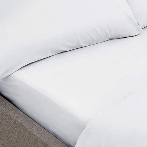 Image of Bianca 200 Thread Count Organic Cotton Super King Fitted Sheet Chalk White