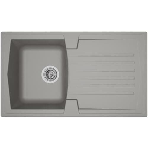 Image of Liquida AR10GR 1.0 Bowl Composite Reversible Inset Grey Kitchen Sink with Waste
