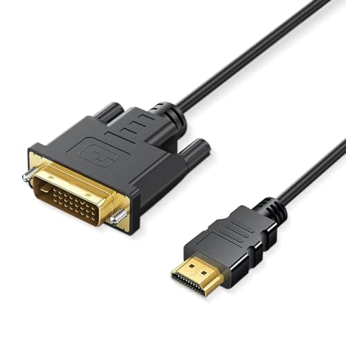 Image of Critin HDMI A to DVI Adapter Cable,HDMI to DVI Cable Bi Directional DVI-D 24+1 Male to HDMI Male,DVI to HDMI Adapter Compatible with Raspberry Pi, Roku, X-Box One, PS3/4/5, Graphics Card,2m