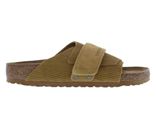 Image of Birkenstock Kyoto Slide Sandals - Classic Inspiration & Modern Comfort with Contoured Cork Footbed - Multiple Colors & Sizes, Corduroy Cork Brown, 12 Women/10 Men