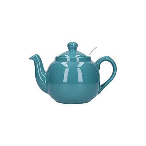 Image of London Pottery Farmhouse Small Teapot with Infuser, Ceramic, Aqua, 2 Cup (600 ml)
