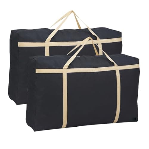 Image of 2Pcs 180L Extra Large Storage Bags Waterproof Thickened Sturdy 600D Oxford For Under Bed Storage,Clothes,Bedding Or Traveling And Moving (180L (100 * 58 * 28cm))