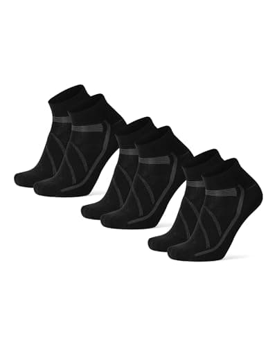 Image of DANISH ENDURANCE Cycling Socks for summer, Breathable Ankle Length Road Cycling Socks, for Men & Women, Unisex, 3 Pack, Black, 13-15