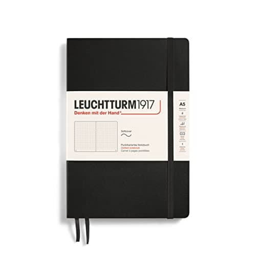 Image of Leuchtturm 145mm x 210mm A5 Medium Soft Cover Dots Notebook - Black