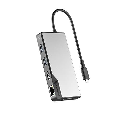 Image of ALOGIC USB-C Fusion Max Hub, 6-in-1 Type C Adapter, 4K HDMI, VGA, USB A 3.1 with 100W Power Delivery, USB A 3.1, Gigabit Ethernet, Compatible with MacBook Pro/Air and iPad Pro/Air, Space Grey