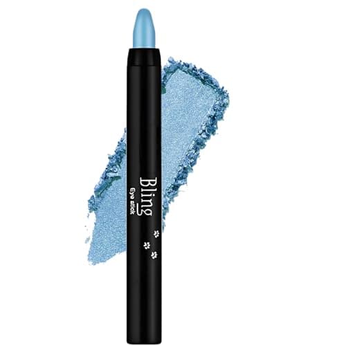 Image of Waterproof Cream Eyeshadow Stick for Shimmer Eye Makeup – Velvety Smooth Crayon, Long Lasting Buildable Colour, Hypoallergenic for Sensitive Older Eyes, Smudge Proof, Multi-Use Shadow & Liner (Blue)
