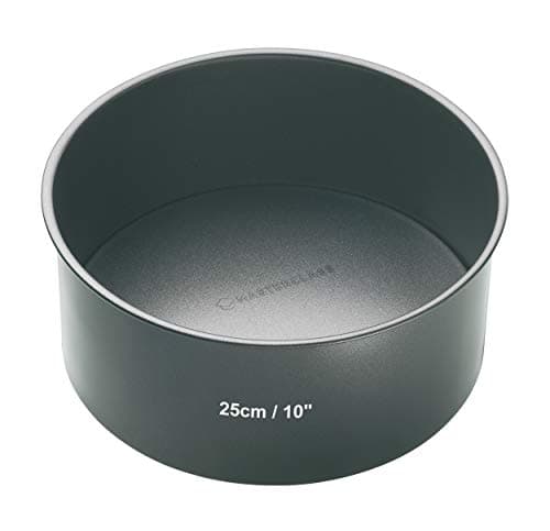 Image of MasterClass KCMCHB47 25 cm Deep Cake Tin with PFOA Non Stick and Loose Bottom, 1 mm Carbon Steel, 10 Inch Round Pan, Grey