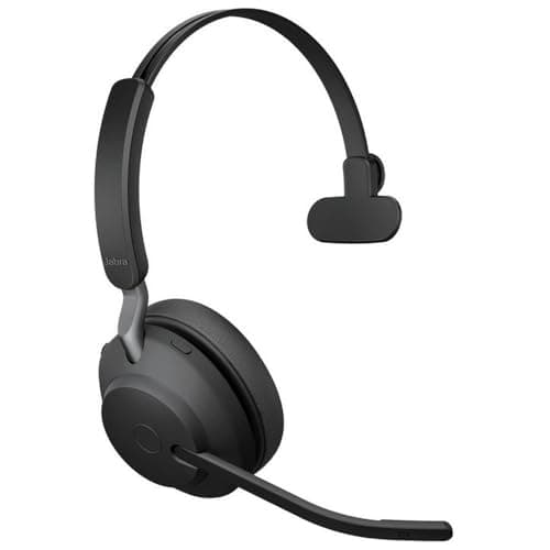 Image of Jabra Evolve2 65 Wireless PC Headset – Noise Cancelling Microsoft Teams Certified Mono Headphones With Long-Lasting Battery – USB-C Bluetooth Adapter – Black