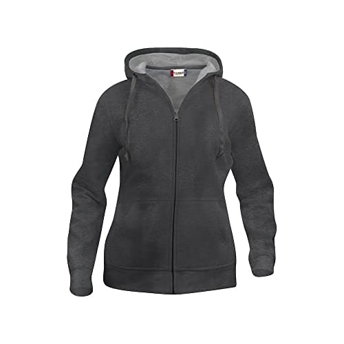 Image of CliQue Women's Ladies Basic Full Zip Hoody Hoodie, Grey (Anthracite Melange ), XL UK