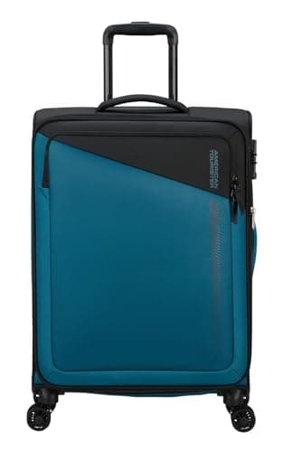 Image of American Tourister Daring Dash - Spinner M, Expandable Suitcase, 66.5 cm, 67/75 L, Black/Blue (Black/Blue)