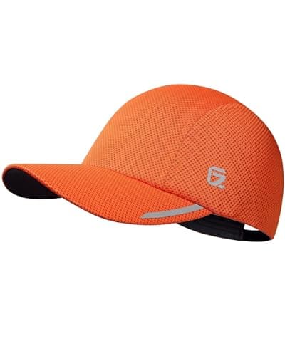 Image of GADIEMKENSD Cooling Unisex Running Hat Summer Outdoor Satin Lined Dad Baseball Cap Lightweight Performance Mesh Golf Hats for Large Heads Vintage Workout Sports Caps for Gym Tennis Fluorescent Orange