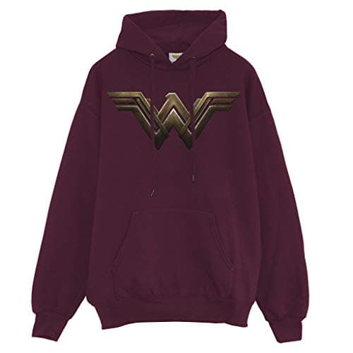 Image of DC Comics Wonder Woman Movie Logo Men's Pullover Hoodie Burgundy S