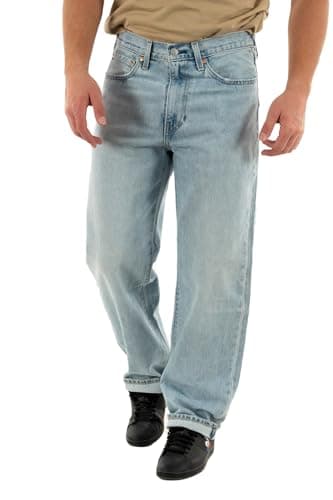 Image of Levi's Men's 568 Loose Straight Denim Jeans, Colour Baby Blue Essentials, Size 33 32, Baby Blue Essentials, 33 W/32 L
