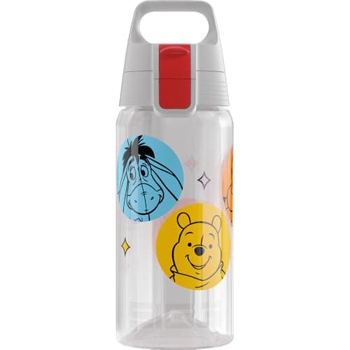 Image of Sigg - Sports Water Bottle For Kids - Viva One Winnie & Friends (Disney) - Suitable For Carbonated Drinks - Leak-Proof - Dishwasher Safe - BPA Free - For School & Sports - Transparent - 0.5L