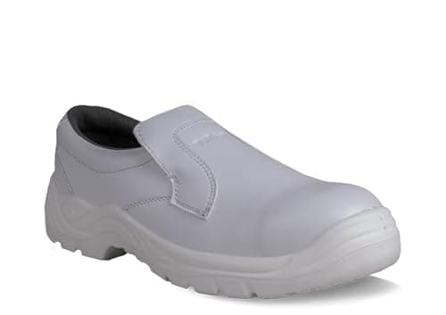 Image of Titan Safety Footwear Protek White Hygiene Slip-On Safety Shoes, Mens Womens Steel Toe Cap Shoes, Kitchen Shoes, Nursing Shoes, Orthopedic Shoes, Non-Slip Work Shoes, Work Utility Footwear – Size 8