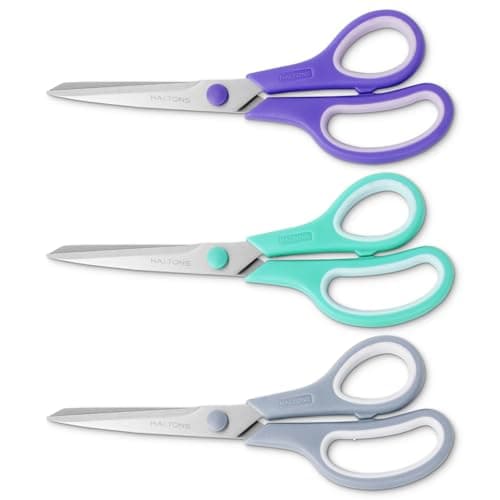 Image of Haltons Multipurpose Scissors - Pack of 3 - Ultra Sharp Thickened Blades - Comfort-Grip Handles - Ergonomic Design - Reinforced Hinge - Metal & Plastic - 21x7.6 cm - Home, Office, Craft, Kitchen