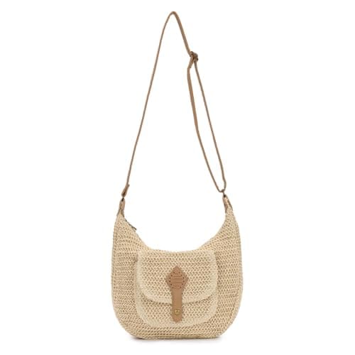 Image of EVEOUT Straw Woven Crossbody Bag Women Casual Summer Boho Faux Raffia Shoulder Bag for Beach Holiday & Daily Use