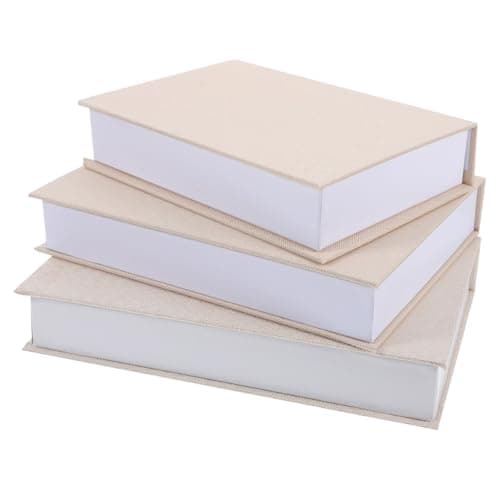 Image of HYTROVE 3pcs Decorative Book Boxes Storage Vintage Imitation Books Openable Burlap Storage Box for Home Office Bookshelf Decor Souvenir Accent