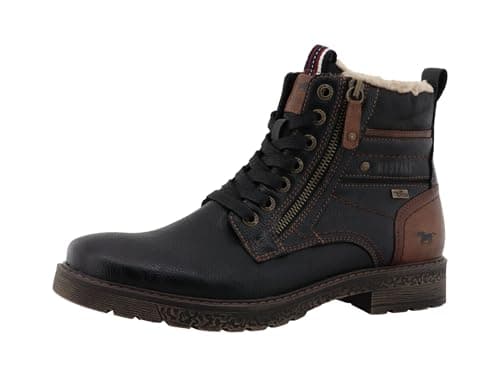 Image of Mustang Mens Patterned Sole Ankle Boots 15M0081002, black, 10 UK