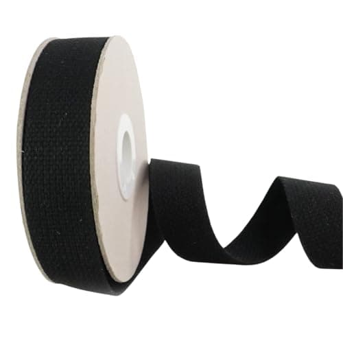 Image of Trimz Cotton Blend Webbing Roll – 40mm x 45m, Black – Strong Durable Strap (70% Cotton, 30% Polyester) for Upholstery, Crafts, Bag Making, Pet Collars & DIY Projects