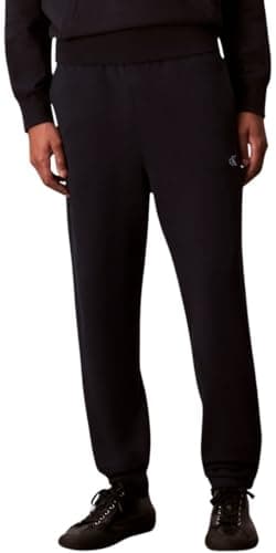 Image of Calvin Klein Men’s Terry Monogram Jogging Bottoms with Back Pocket, Blue (Dark Sapphire), XXL