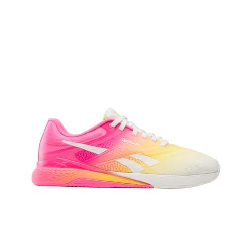 Image of Reebok Women's Nano X5 Legacy Sneaker, Chalk/Atomic Pink/Golden Haze, 6 UK