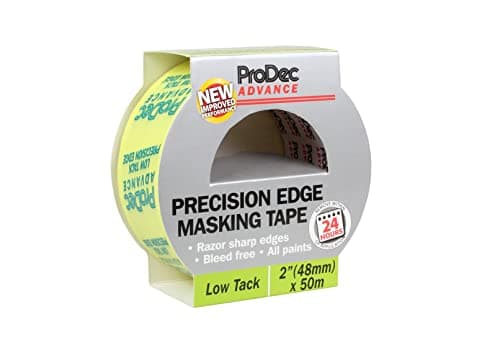 Image of ProDec Advance 48mm (2 inch) x 50m Low Tack Precision Edge Multi Surface Painters Masking Tape for Razor Sharp Lines with No Paint Bleed For Indoor Painting and Decorating Compatible with All Paints