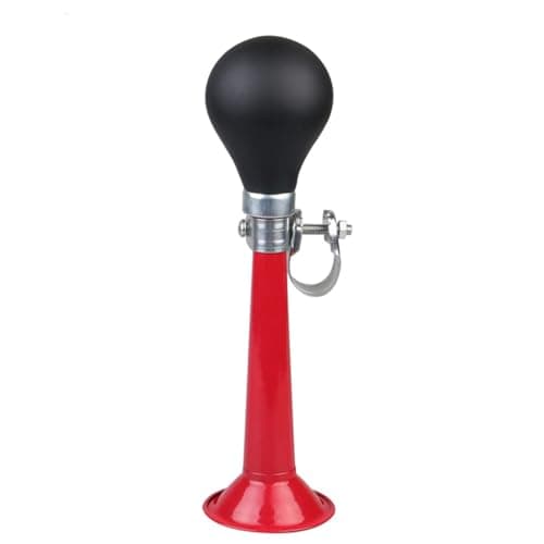Image of Cycling Classic Air Horn 2.2 inch Metal Bike Horn Traditional Portable Cycling Bicycle Hooter Bugle Trumpet Squeeze Rubber Bulb for Most Bicycles Recreational vehicles (red)
