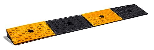 Image of Aidapt 1.5" Height Rubber Kerb/Threshold Ramp.1 Metre Width,All Weather Use,Textured Surface for Improved Traction and Grip,Wheelchair/Mobility Scooter Disability Use,Car/Van,Lawn Mower,Wheelie Bin