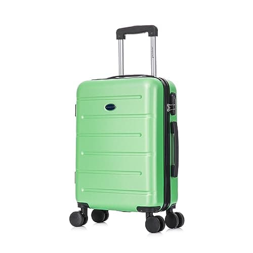 Image of Aerostar 20” Lightweight Small Hard Suitcase Cabin Hand Luggage 4 Spinner Wheels Carry On 55x35x20 | Accepted on All Airlines easyjet, RyanAir, British Airways, Emirates & More (Green, 35 Litre)