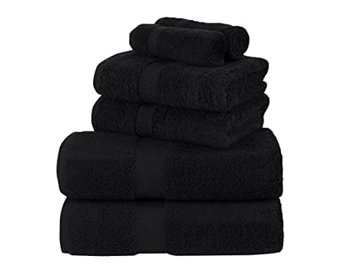 Image of La Maison 100% Egyptian Cotton 600GSM Superior Towel Bale Set Hand Towel Bath Towel 6 Piece Super Soft Everyday Use (Black)