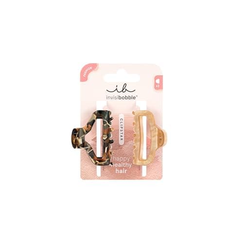 Image of invisibobble - CLIPSTAR Golden Roar Hair Clip Set - 2 Medium Hair Claws - Elegant, Medium Hair Clips with Leo Pattern for Secure Hold - Trendy Look, Secure Hold Healthy Hair