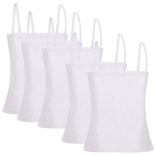 Image of A2Z 4 Kids Pack of 5 Girls Plain Cami Vest Sleeveless Soft Cotton - Vest 014 White 5 Pack 9-10