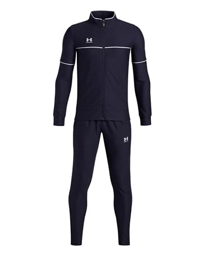 Image of Under Armour Boys' Challenger Tracksuit, Lightweight and Durable Top and Jogging Bottoms, Boys' Tracksuit for Sports, PE and Casual Wear,Midnight Navy / / White,YMD
