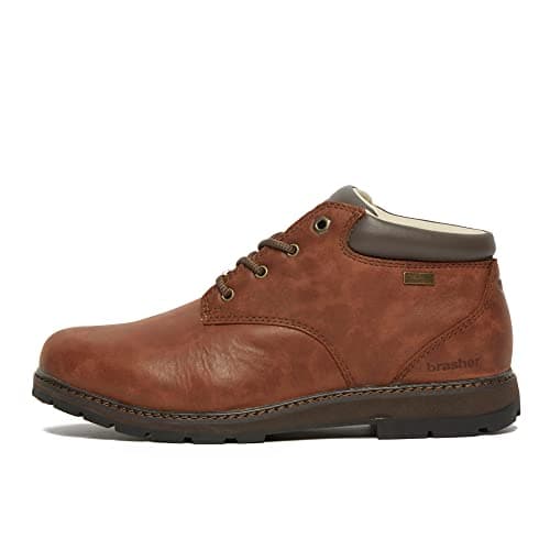 Image of Brasher Men's Country Traveller Waterproof Leather Walking Shoes, Men's Hiking Shoes, Hiking & Outdoor Recreation Footwear, Brown, UK9